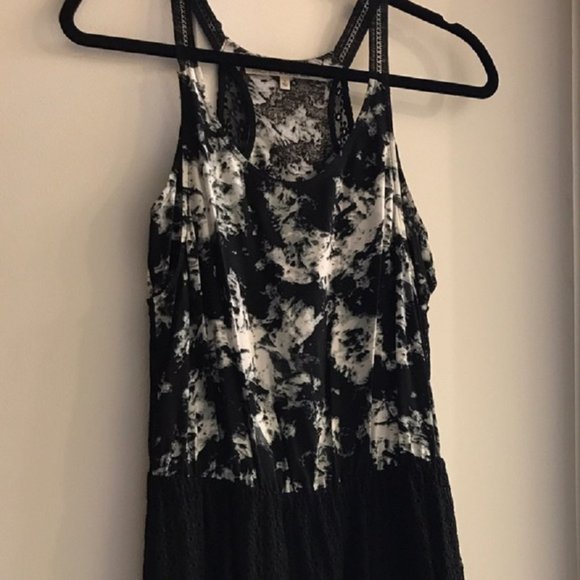 Rachel Roy Black/White High-low Eyelet Night Out Sleeveless Midi Dress Sz L NWT - Picture 7 of 12